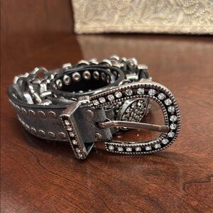 Studded Silver and Black Belt